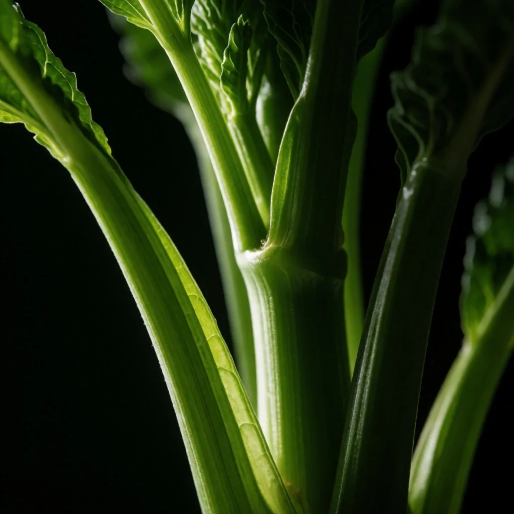 Botanical macro photograph of tropical leaves in low light